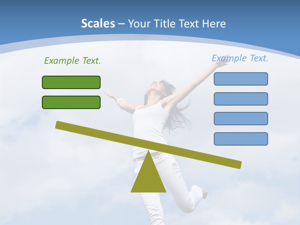 A Woman Jumping In The Air With Her Arms Outstretched PowerPoint Template