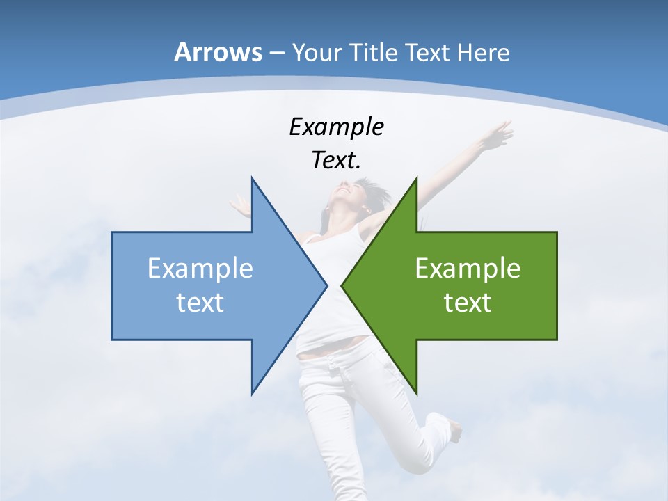 A Woman Jumping In The Air With Her Arms Outstretched PowerPoint Template