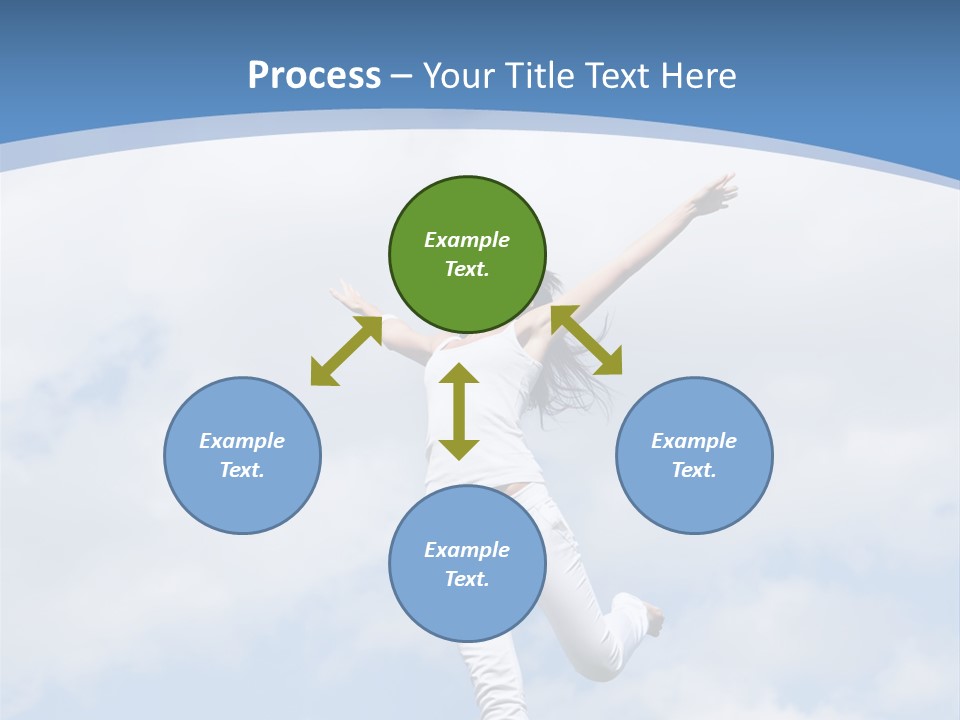 A Woman Jumping In The Air With Her Arms Outstretched PowerPoint Template