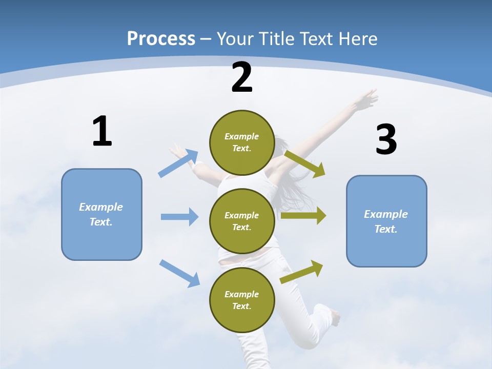 A Woman Jumping In The Air With Her Arms Outstretched PowerPoint Template