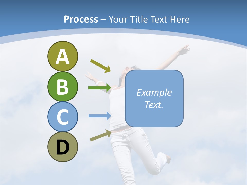 A Woman Jumping In The Air With Her Arms Outstretched PowerPoint Template