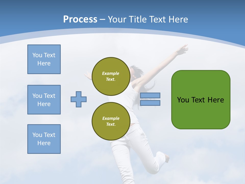 A Woman Jumping In The Air With Her Arms Outstretched PowerPoint Template