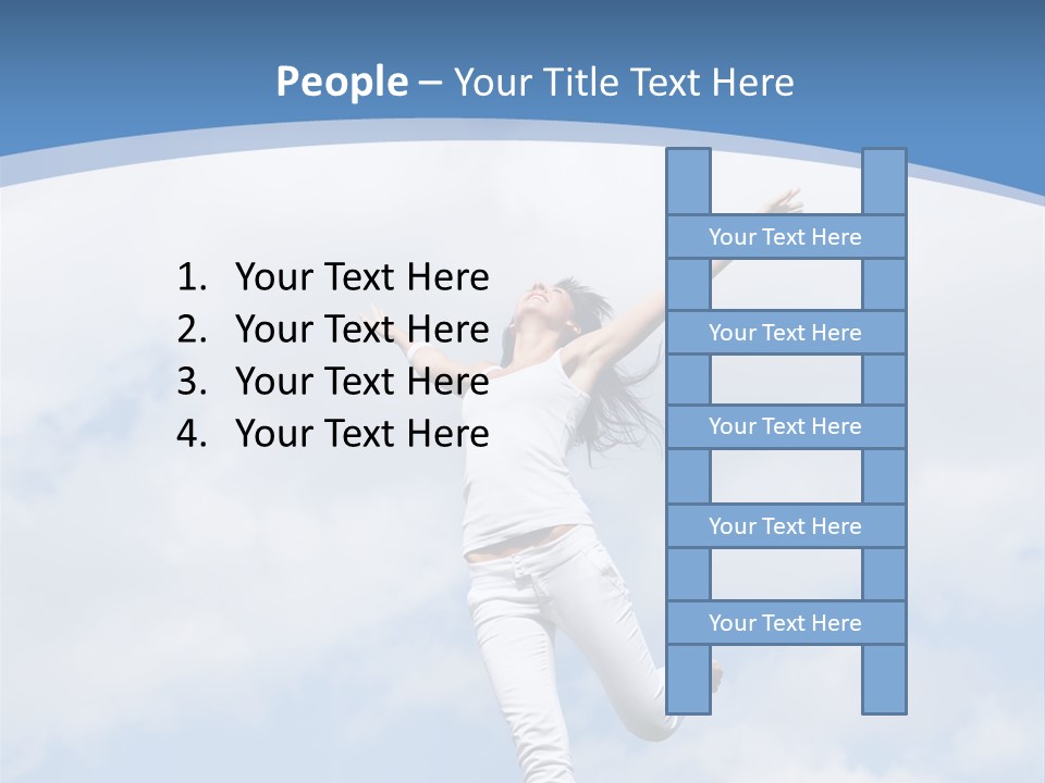 A Woman Jumping In The Air With Her Arms Outstretched PowerPoint Template