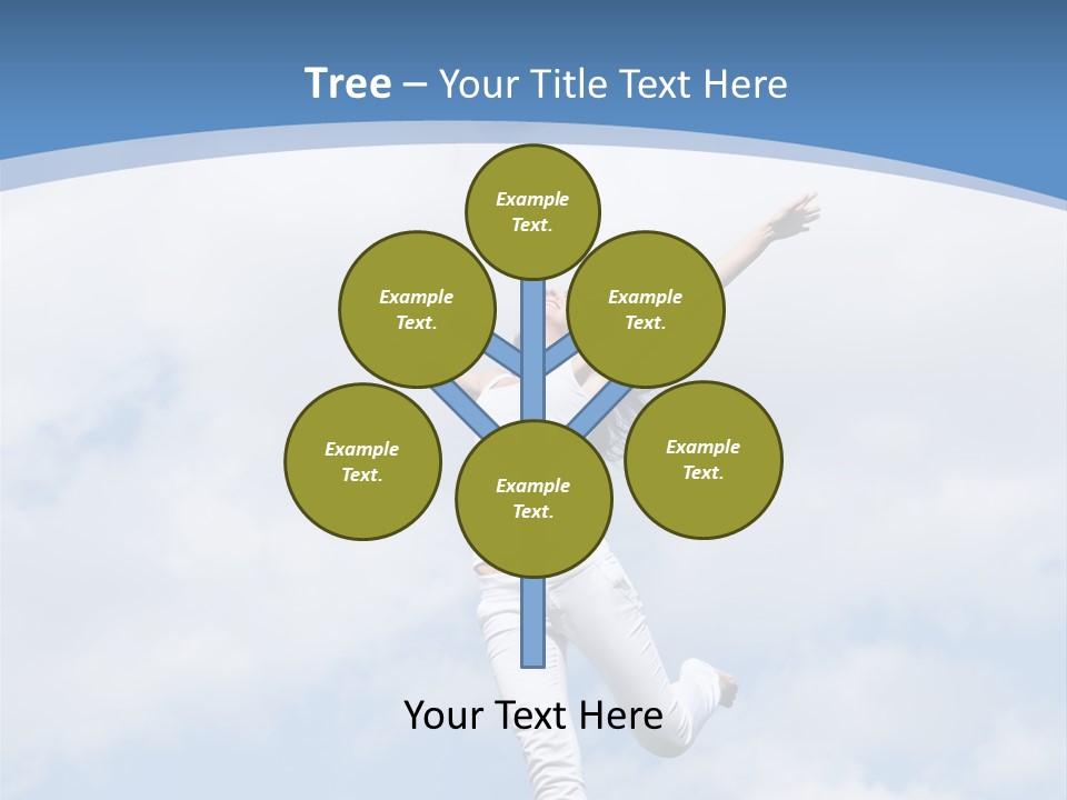 A Woman Jumping In The Air With Her Arms Outstretched PowerPoint Template