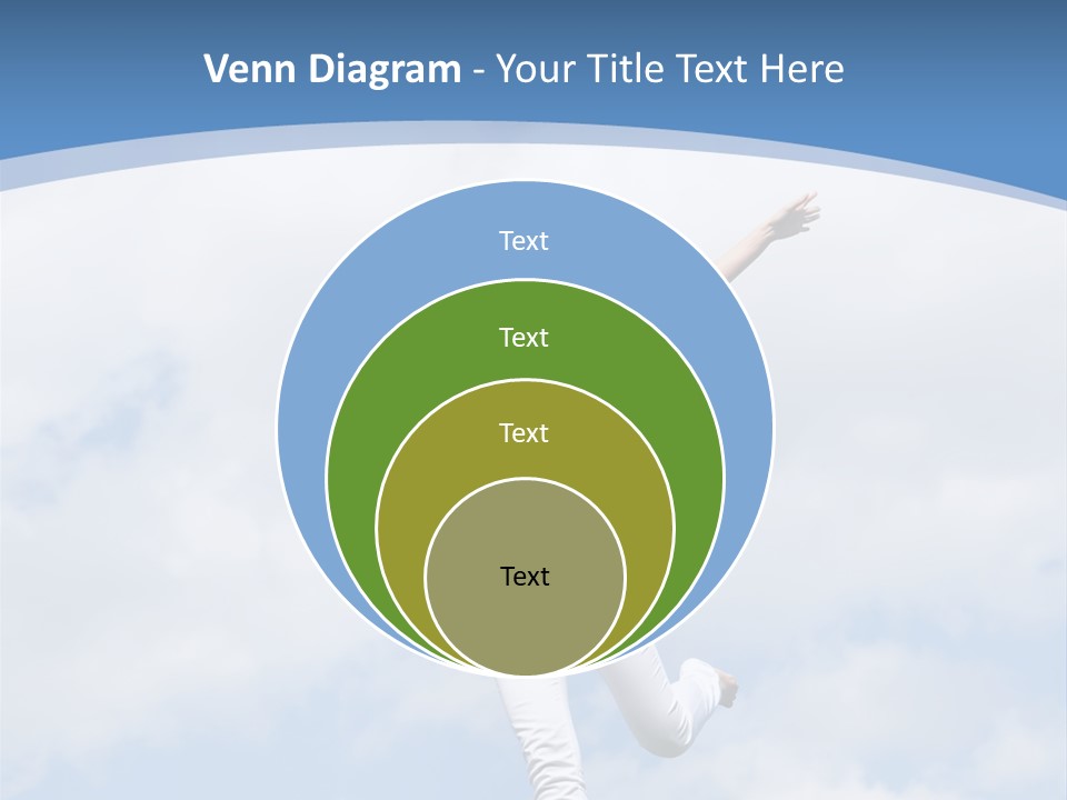 A Woman Jumping In The Air With Her Arms Outstretched PowerPoint Template