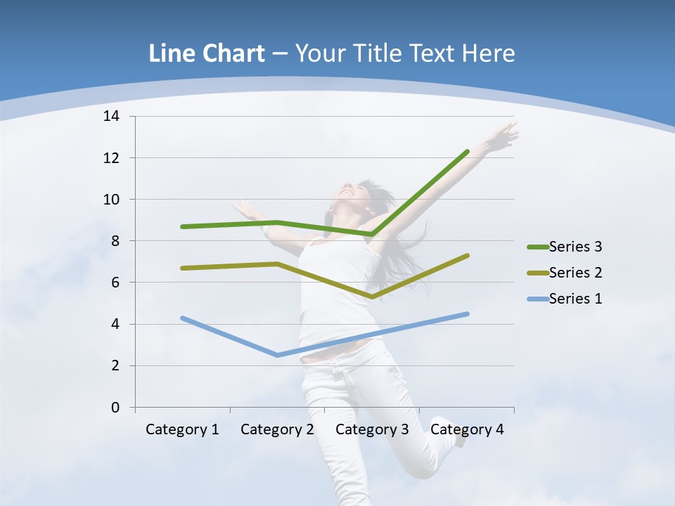 A Woman Jumping In The Air With Her Arms Outstretched PowerPoint Template