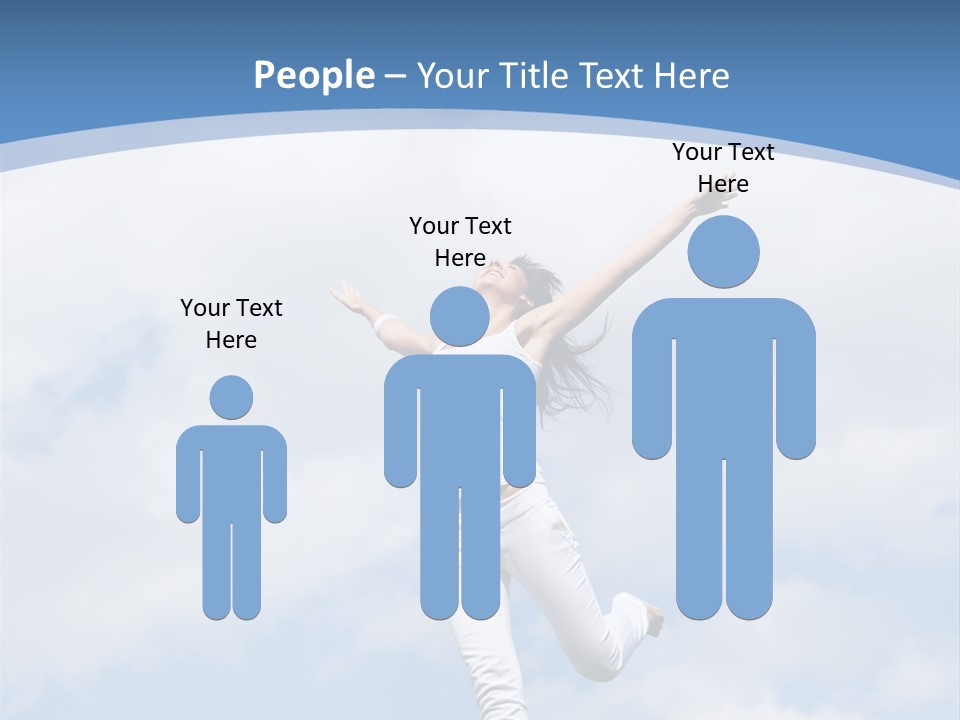 A Woman Jumping In The Air With Her Arms Outstretched PowerPoint Template