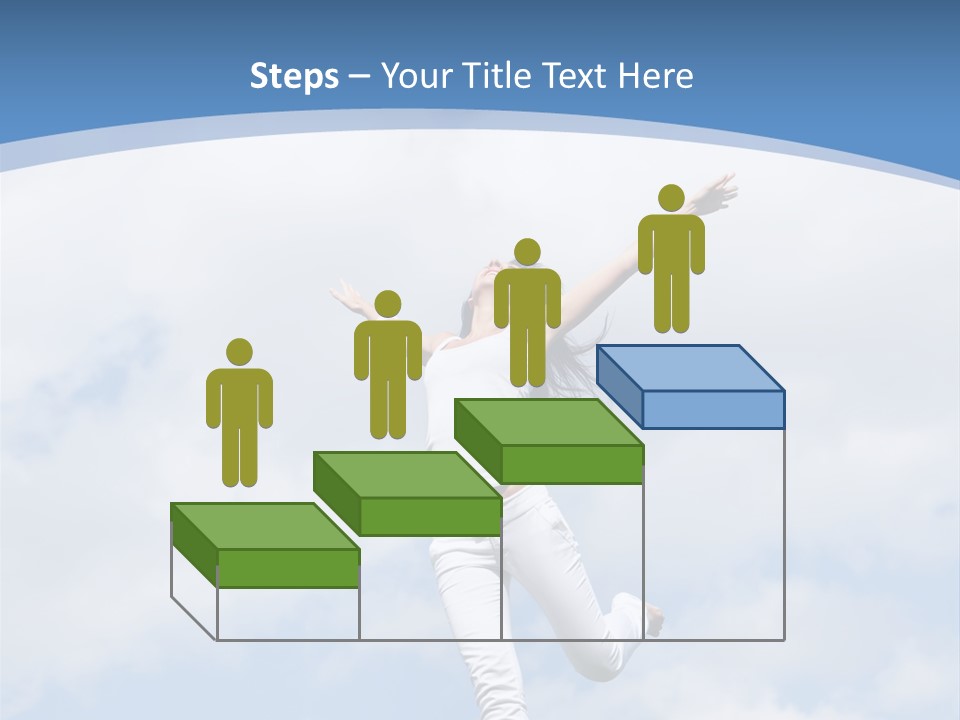 A Woman Jumping In The Air With Her Arms Outstretched PowerPoint Template