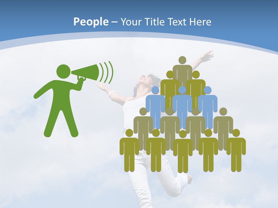 A Woman Jumping In The Air With Her Arms Outstretched PowerPoint Template