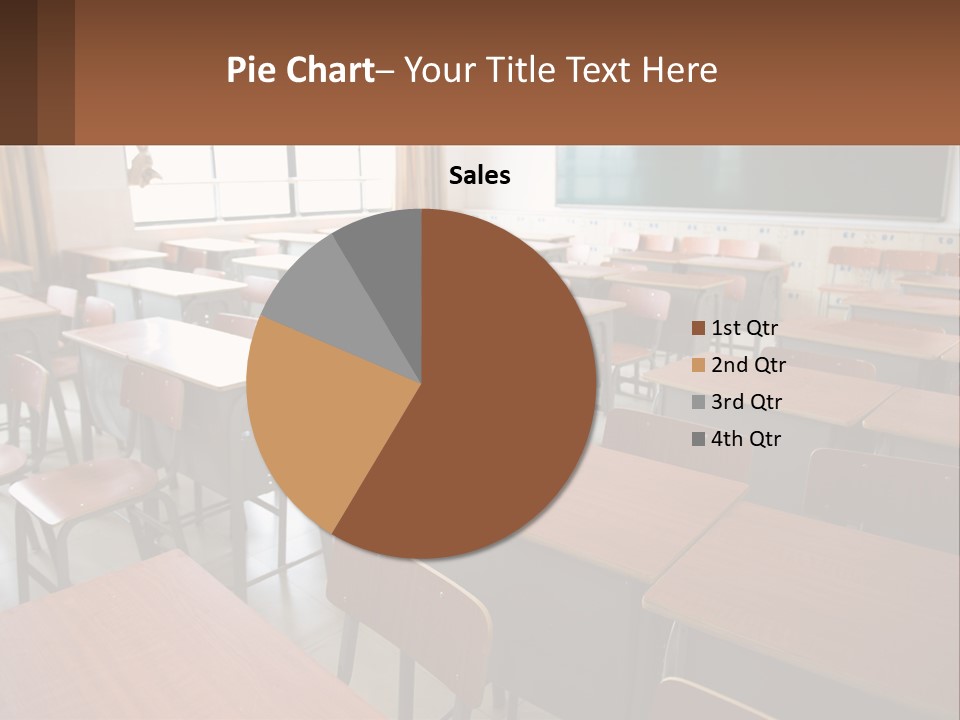 A Classroom With Desks And A Chalk Board PowerPoint Template