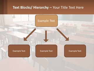A Classroom With Desks And A Chalk Board PowerPoint Template