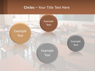 A Classroom With Desks And A Chalk Board PowerPoint Template