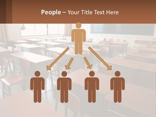 A Classroom With Desks And A Chalk Board PowerPoint Template