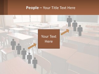 A Classroom With Desks And A Chalk Board PowerPoint Template