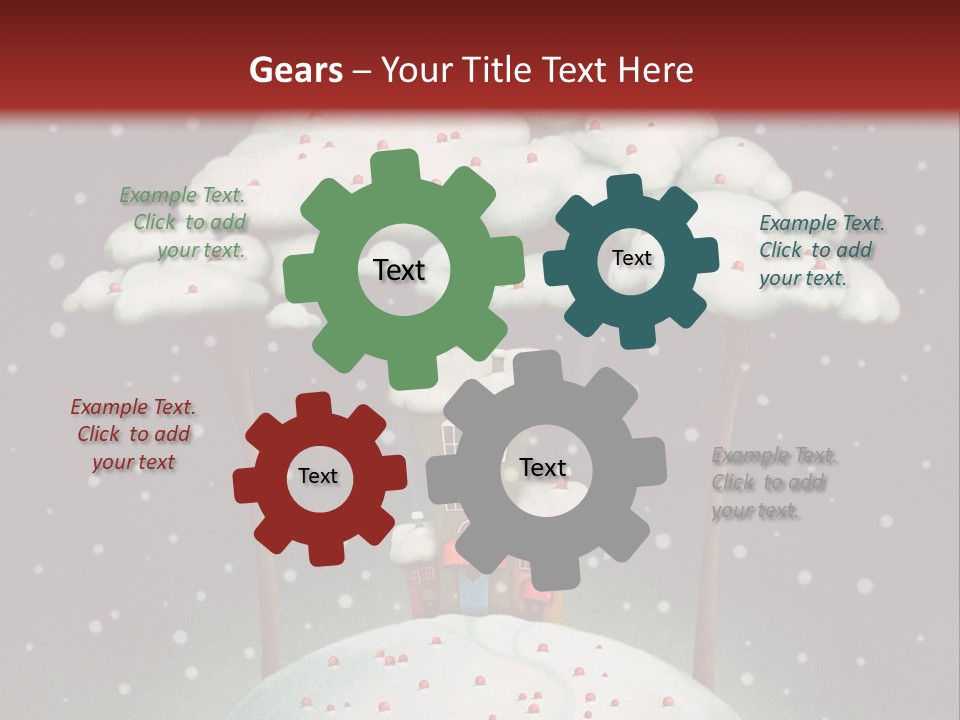 A House On Top Of A Snow Covered Hill PowerPoint Template