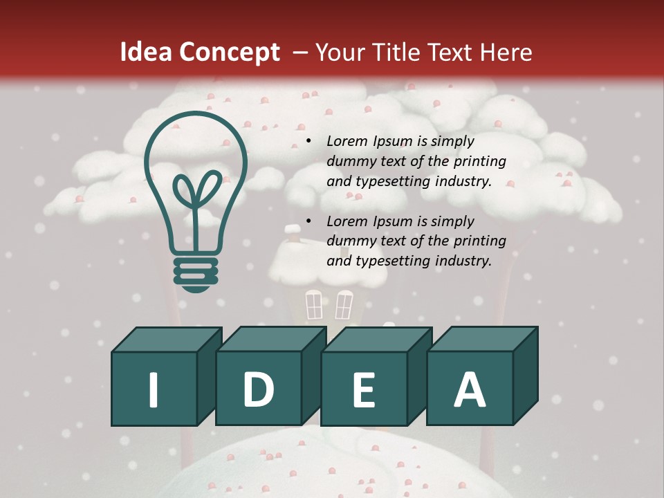 A House On Top Of A Snow Covered Hill PowerPoint Template