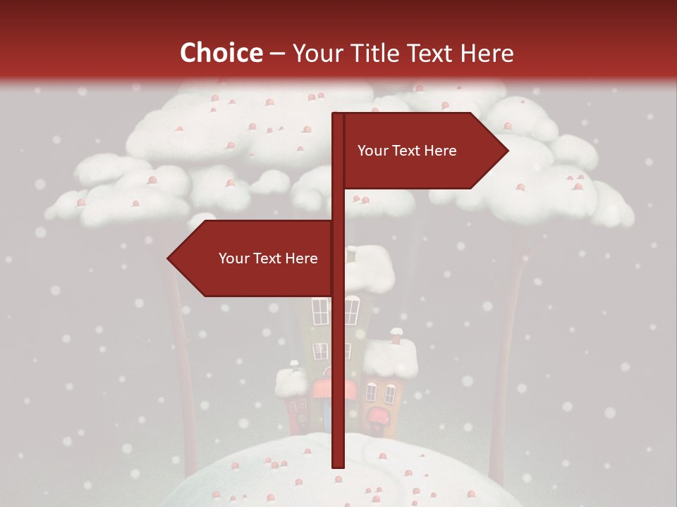 A House On Top Of A Snow Covered Hill PowerPoint Template