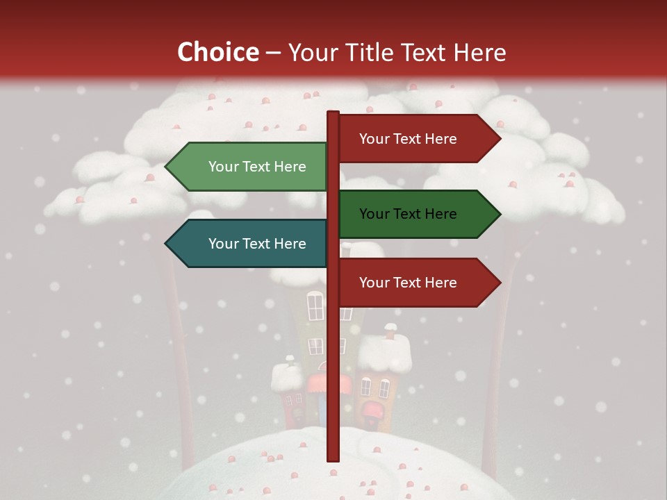 A House On Top Of A Snow Covered Hill PowerPoint Template