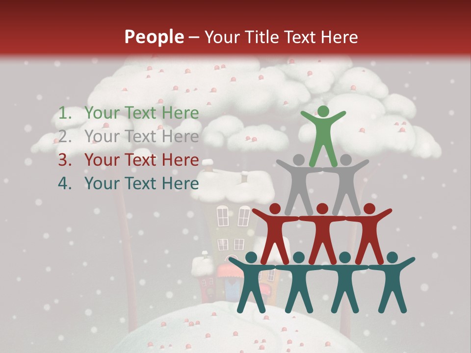 A House On Top Of A Snow Covered Hill PowerPoint Template