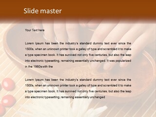 A Person With Their Hands On A Wooden Tray PowerPoint Template