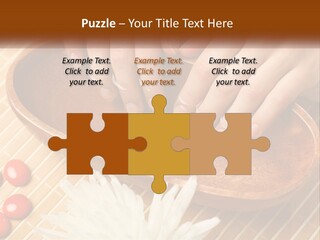 A Person With Their Hands On A Wooden Tray PowerPoint Template