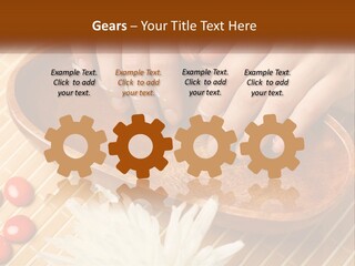 A Person With Their Hands On A Wooden Tray PowerPoint Template