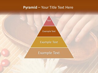 A Person With Their Hands On A Wooden Tray PowerPoint Template