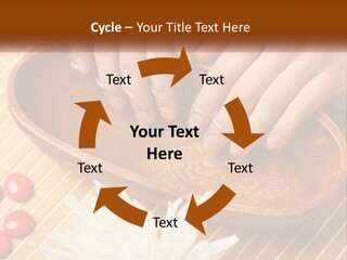 A Person With Their Hands On A Wooden Tray PowerPoint Template