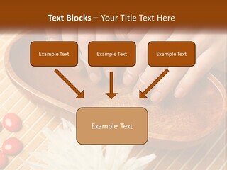 A Person With Their Hands On A Wooden Tray PowerPoint Template