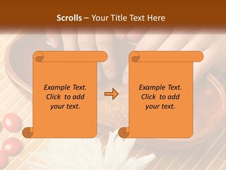 A Person With Their Hands On A Wooden Tray PowerPoint Template