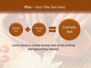 A Person With Their Hands On A Wooden Tray PowerPoint Template