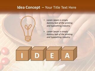 A Person With Their Hands On A Wooden Tray PowerPoint Template