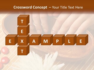 A Person With Their Hands On A Wooden Tray PowerPoint Template