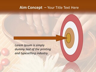 A Person With Their Hands On A Wooden Tray PowerPoint Template