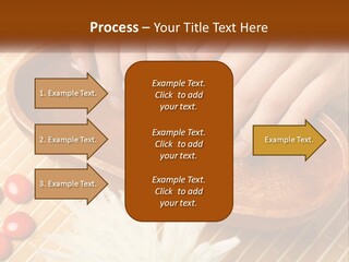 A Person With Their Hands On A Wooden Tray PowerPoint Template