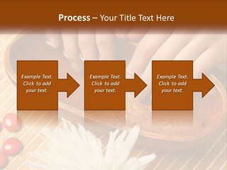 A Person With Their Hands On A Wooden Tray PowerPoint Template