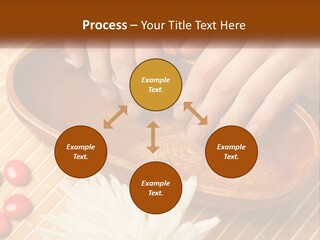 A Person With Their Hands On A Wooden Tray PowerPoint Template
