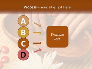A Person With Their Hands On A Wooden Tray PowerPoint Template
