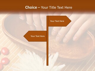 A Person With Their Hands On A Wooden Tray PowerPoint Template