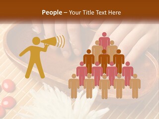 A Person With Their Hands On A Wooden Tray PowerPoint Template