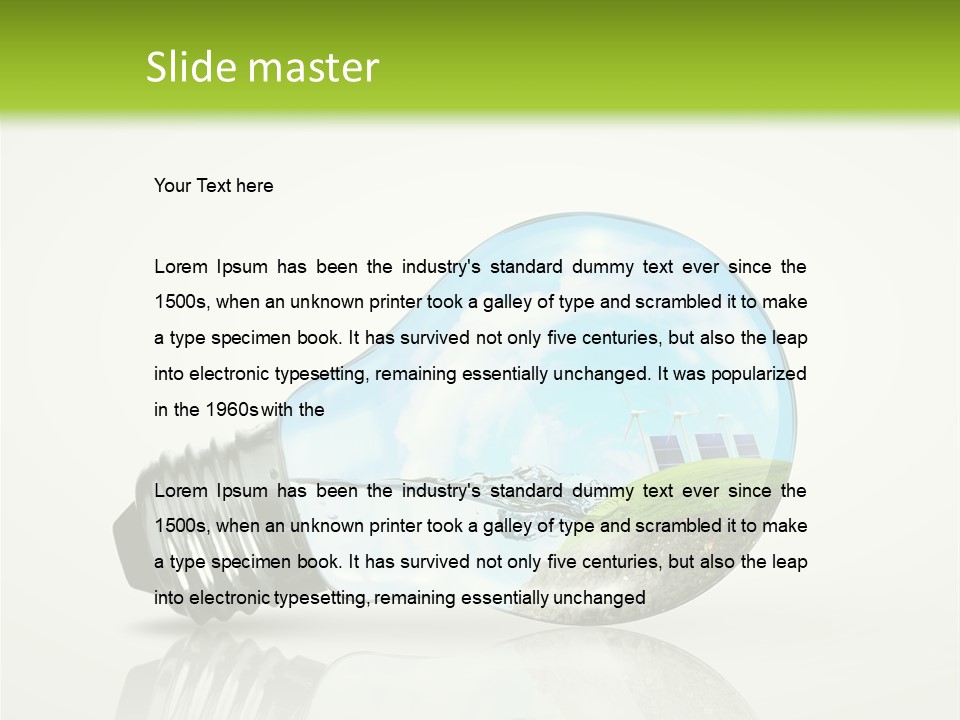 A Light Bulb With A Green Field Inside It PowerPoint Template