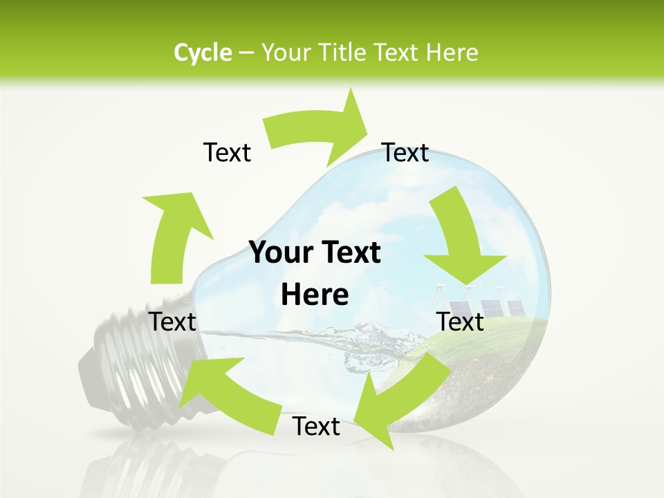 A Light Bulb With A Green Field Inside It PowerPoint Template