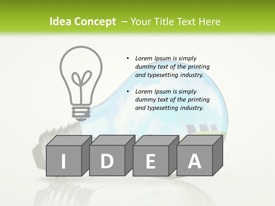 A Light Bulb With A Green Field Inside It PowerPoint Template