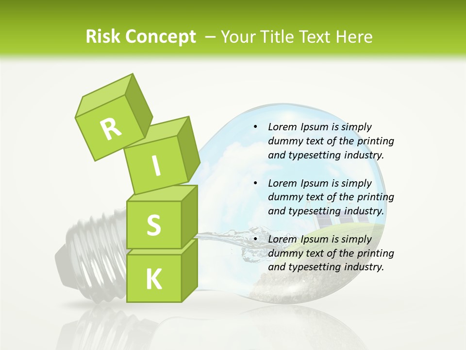 A Light Bulb With A Green Field Inside It PowerPoint Template