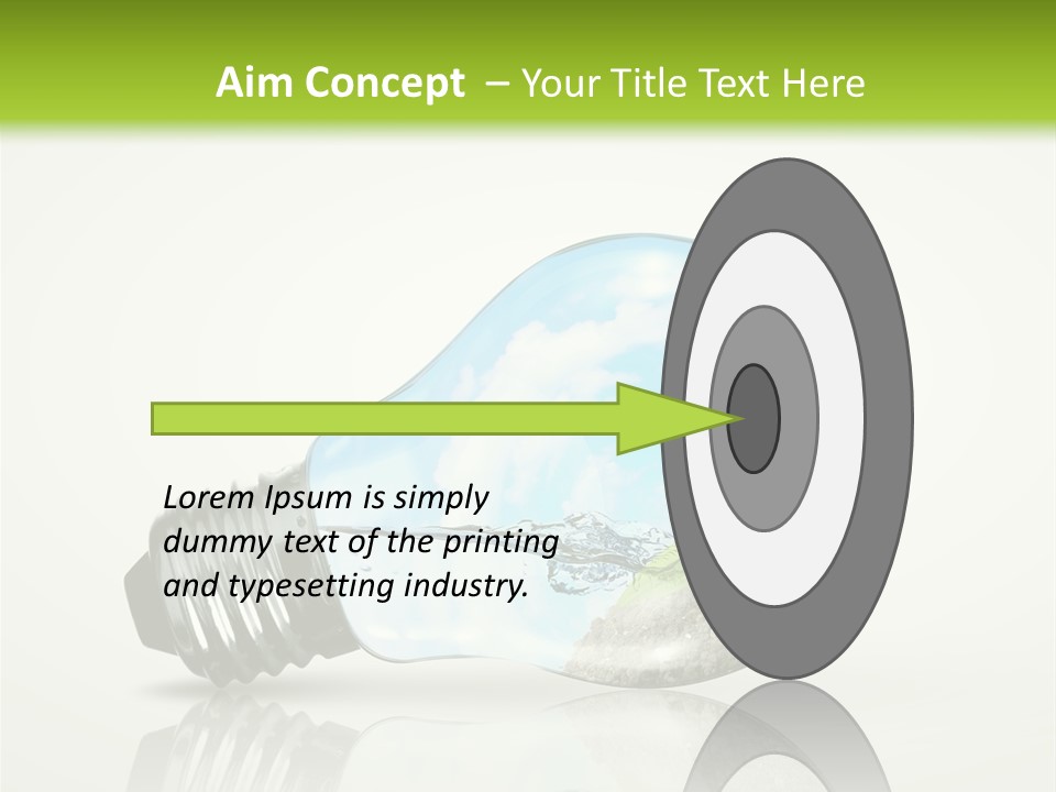 A Light Bulb With A Green Field Inside It PowerPoint Template