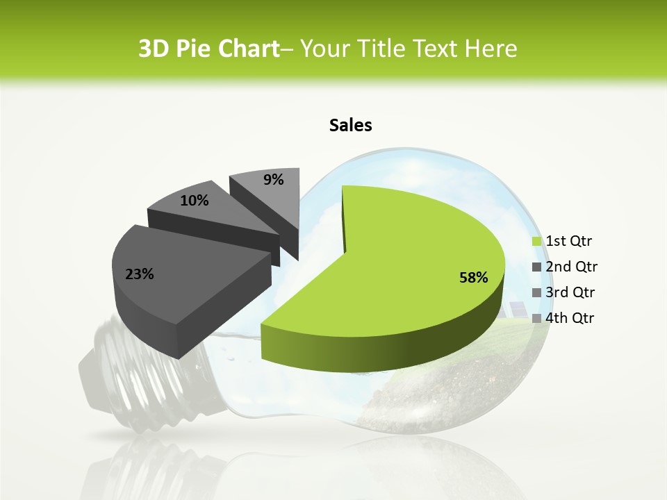 A Light Bulb With A Green Field Inside It PowerPoint Template