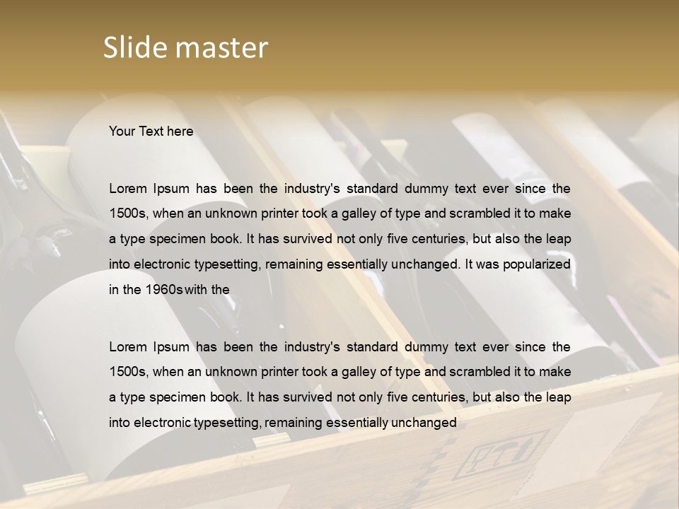 A Wooden Box Filled With Bottles Of Wine PowerPoint Template