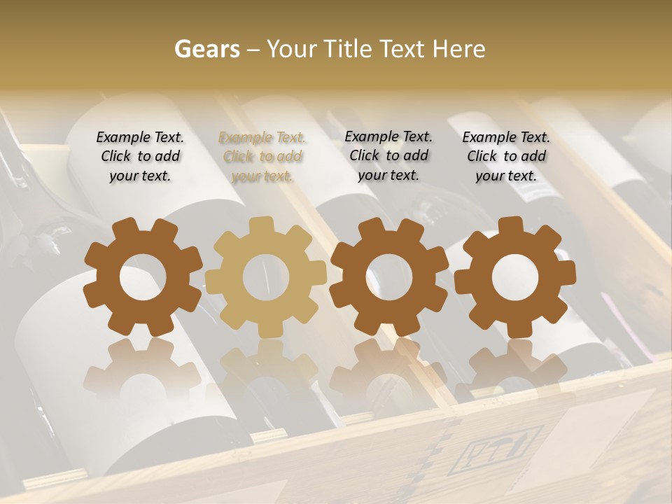 A Wooden Box Filled With Bottles Of Wine PowerPoint Template