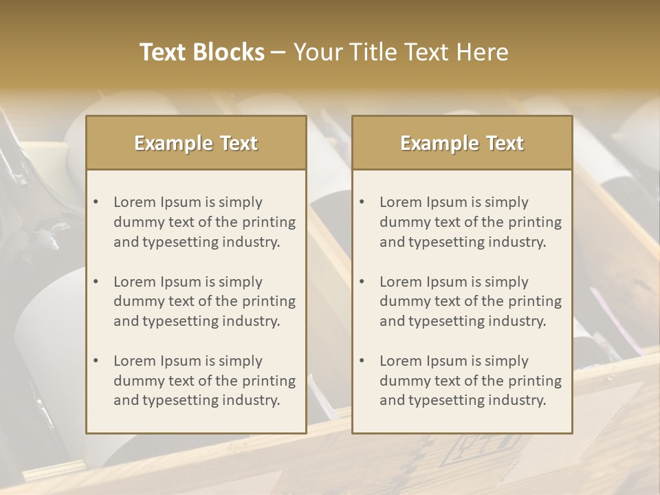 A Wooden Box Filled With Bottles Of Wine PowerPoint Template