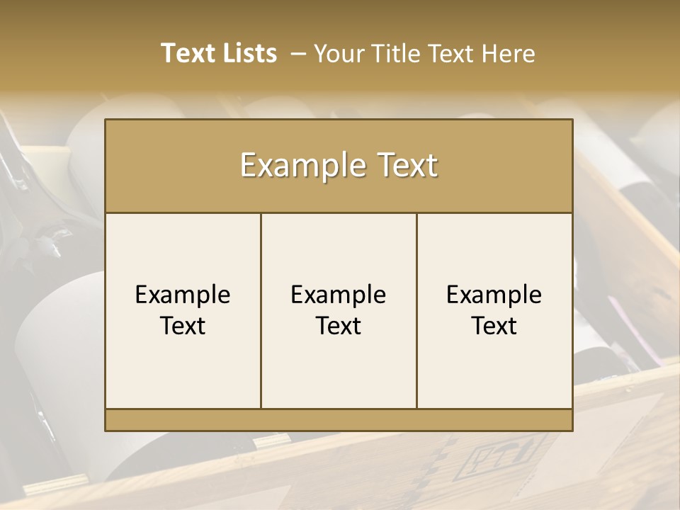 A Wooden Box Filled With Bottles Of Wine PowerPoint Template